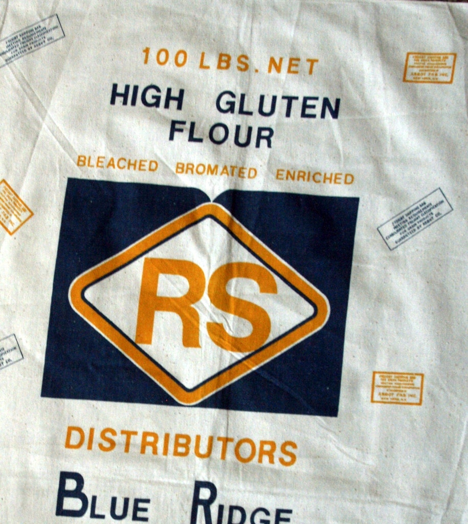 SALE Vintage Flour Sack R S BROMATED Kitschy