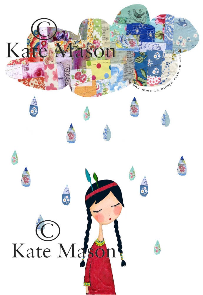 Feathered Girly PRINT Rain on Me