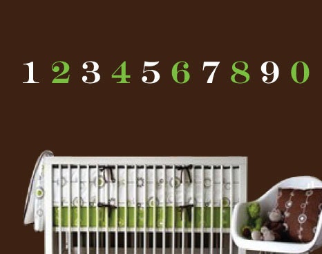 Modern Numbers Wall Decal - Childrens Vinyl Wall Art Sticker Decal - Numbers Nursery Wall Decor - CN107B