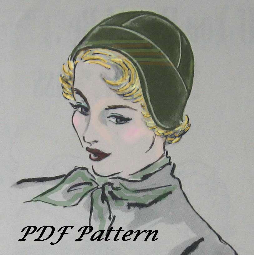 Vintage Womens Flapper HAT PATTERN  circa 1930s Easy To Make May Resell Finished