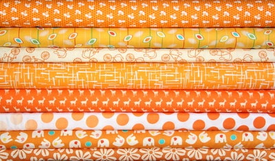 fat quarter bundle (tangerine twist)--misc. designers--8 pieces--2 yards total