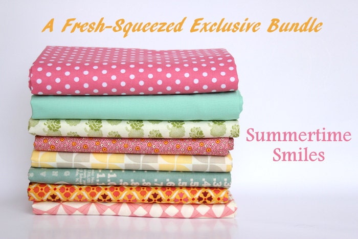 a fresh-squeezed exclusive fat quarter bundle (summertime smiles)--misc. designers--8 pieces--2 yards total