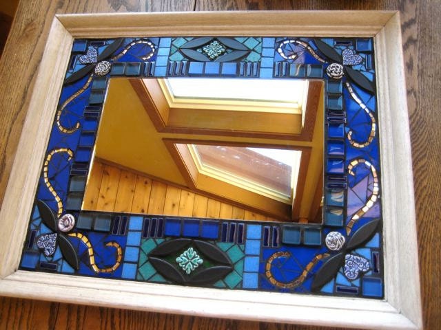 Mosaic Mirror in Blues to reflect Lake Superior