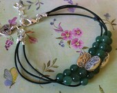 Black Leather Beaded Bracelet