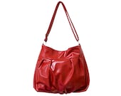 Baby Ruche Hobo Bag in Ruby Red Leather - Ready to Ship - ON SALE