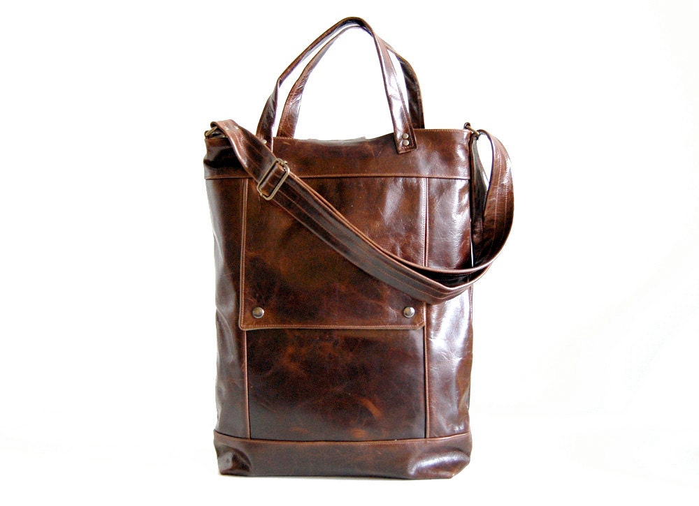Briefcase in Java Brown Leather  - Made to Order - jennyndesign