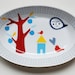 Bird village and apple tree platter
