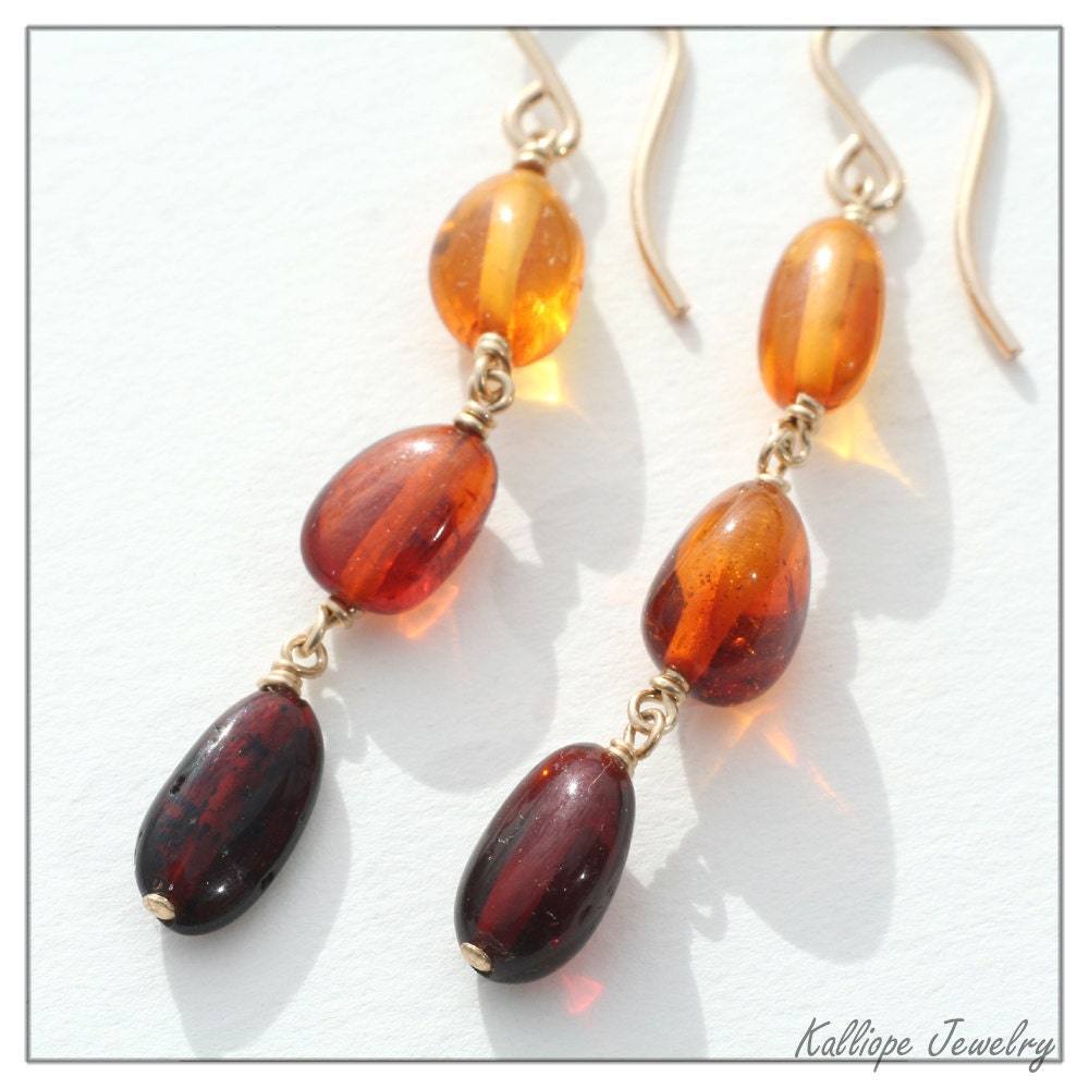 baltic amber earrings southwestern jewelry autumn colors, long dangle earrings, baltic amber jewelry fall fashion colors honey gold burgundy