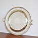 Large silver plated round serving tray with handles
