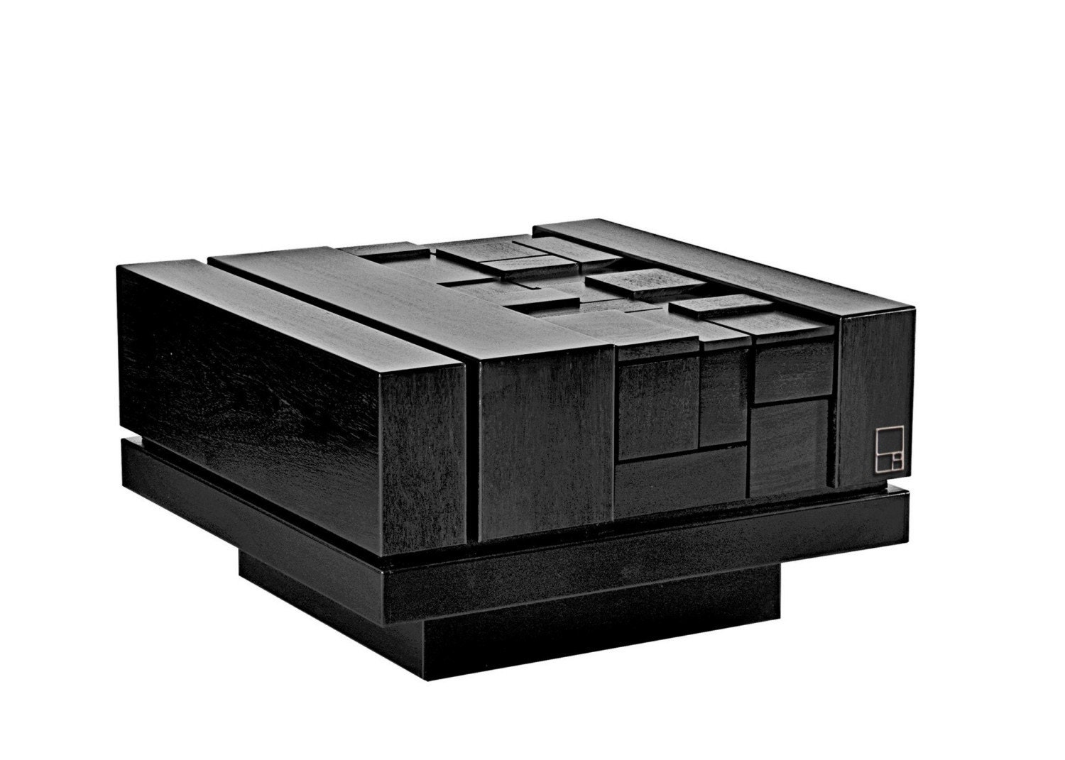 MSTRF // ABACI series Coffee Table // Oak with Black Lacquer Finish // 32 x 32 Square