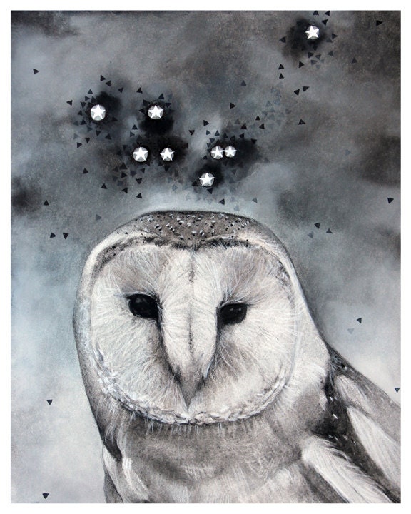 Constellation Art - Noctua the Little Owl Art Print