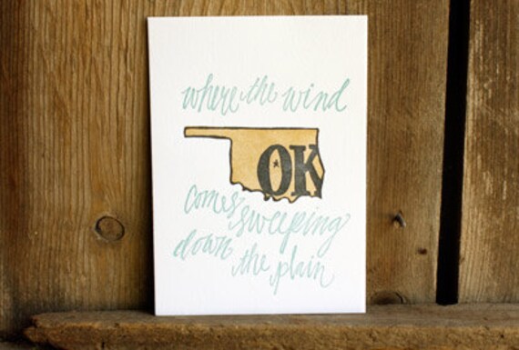 Oklahoma State Series - Letterpress Print
