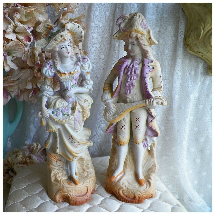 Vintage Bisque Fern Japan Couple Figurine by rosepetalsandblooms