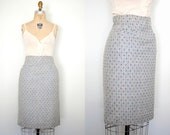 40s wool skirt / 1940s skirt / 40s skirt / 40s wool flecked skirt / 1940s skirt / blue wool skirt