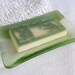Soap Dish in Willow and Green Tea Fused Glass