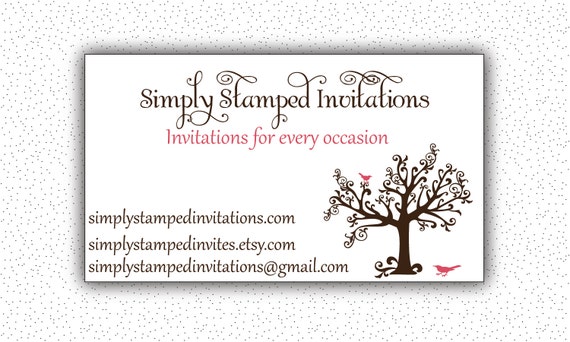 Business Card Design Pink Crows PRINTABLE Il_570xn