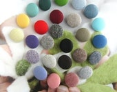 Handmade Fabric Buttons - Red Pink Yellow Blue Green Black White Plain Cotton Fabric Handmade Buttons 5's 1 Inch CHOOSE COLOR