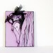 Shy Foal-Equine Art Plaque Wall Hanging-Purple and Black-Horse Lover Childrens Decor Gifts 25