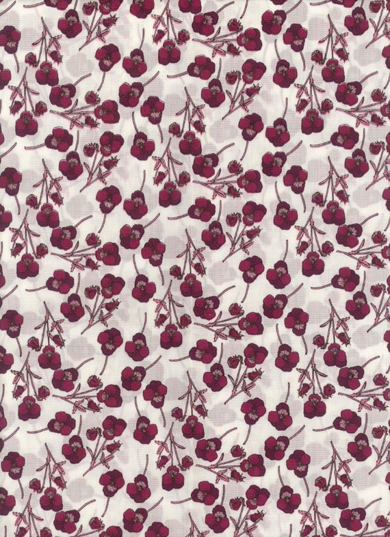 Ros in Burgandy Liberty Tana Lawn Fabric 6 x 26