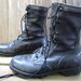vintage 1980s black leather COMBAT boots military GRUNGE lace up ankle boots womens 7 1/2 8 work BROKEN in punk metal goth biker