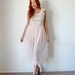 Vintage 50s Pale Pink SHEER LACE Pleated Nightgown M