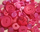 Pink Buttons Assorted Round - Sewing Embellishments -100 Buttons - Raspberry