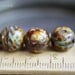 NEW .. Vintage Japanese Czech Picasso Glass Round Beads .. REBORN (2049)