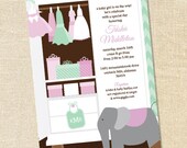 Sweet Wishes 20 Monogram Bib & Wardrobe Baby Girl Shower Invitations - Custom Quantities (As Low as 1.19 Each) Il_170x135