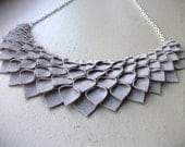 Origami Collection:  Pale Lavender Suede Origami Necklace