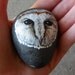 Hand Painted River Stone - Barn Owl