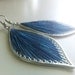 Blue and Purple Leaf Thread Earrings