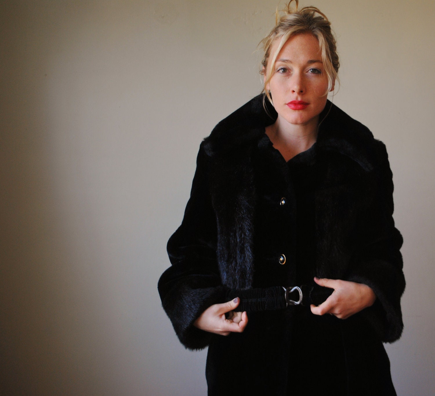 1970s Contrast Faux fur Jacket, size Small to Medium