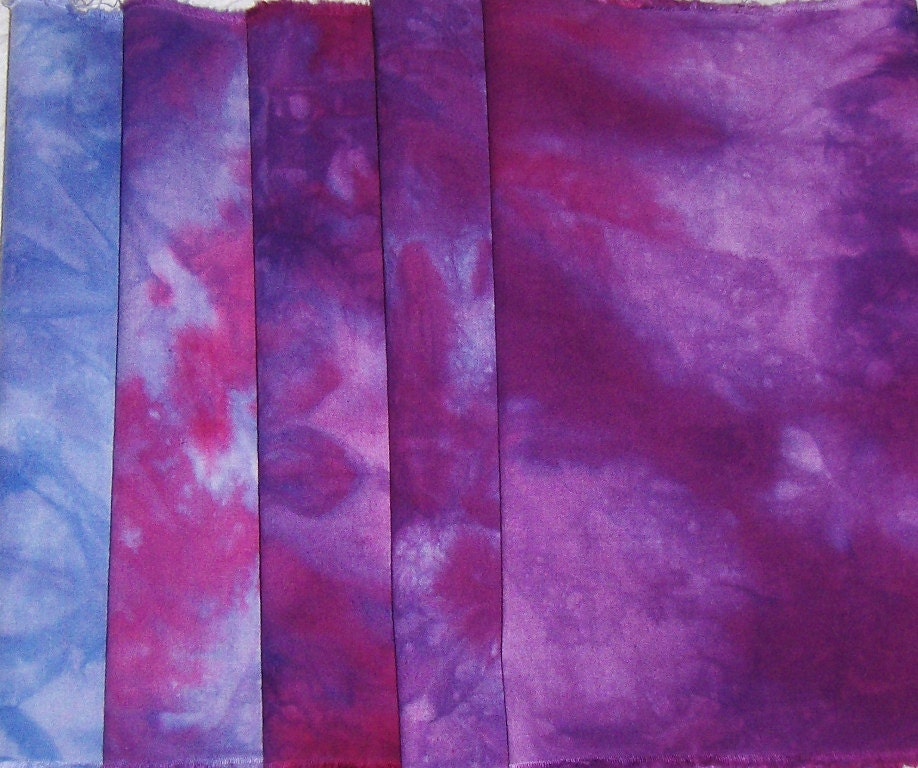 Hand Dyed Fabric  Collection 1  Created On the 4th of July  free shipping within USA