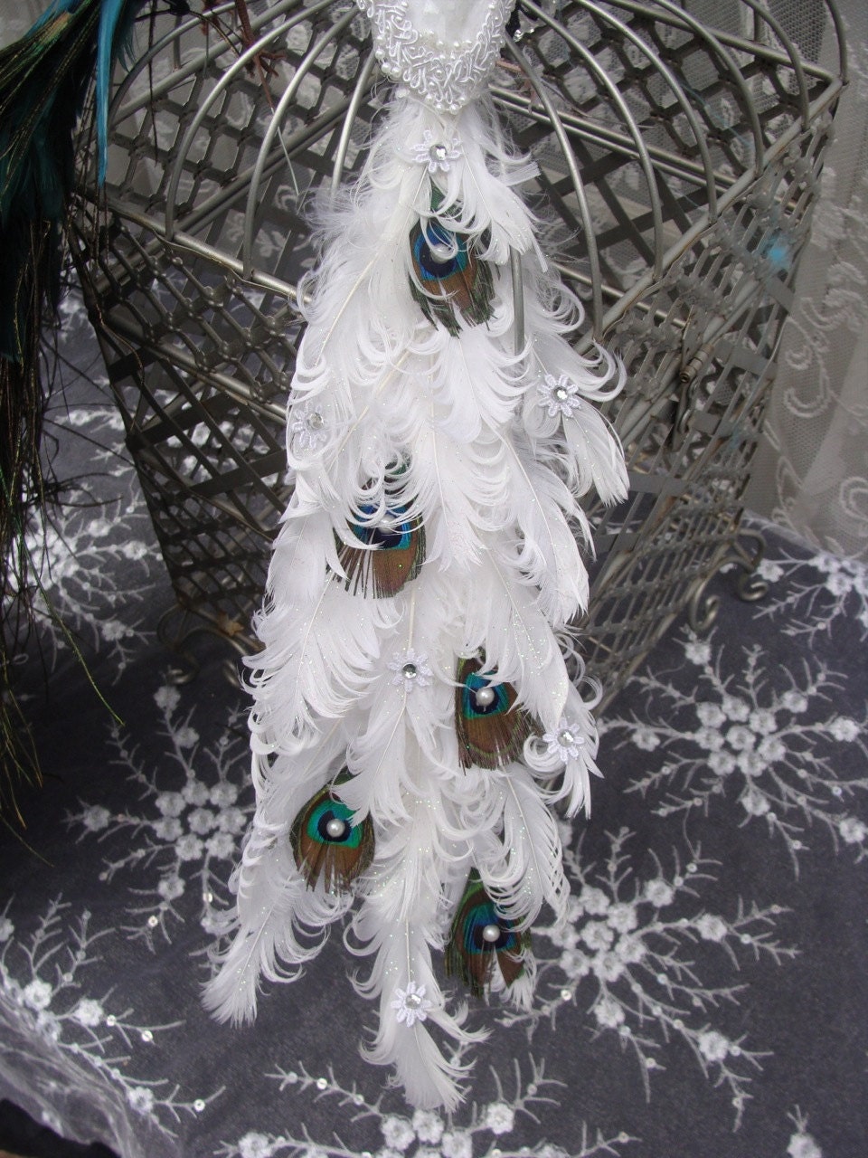 Peacock Lovebird Pair Decoration