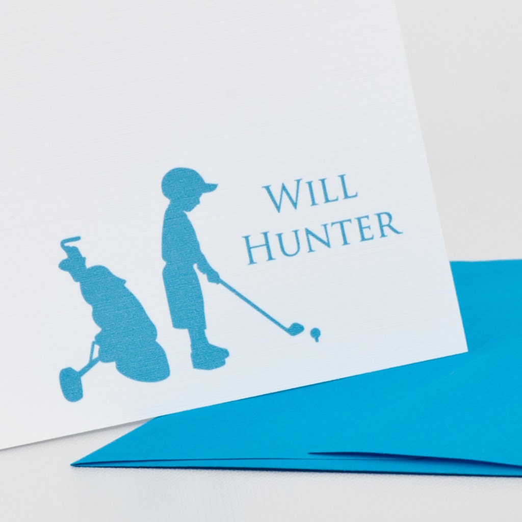 Child Golf Personalized Stationery Set (20) plus Matching Address Labels
