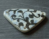 Ceramic Pendant Blue and White with Graphic