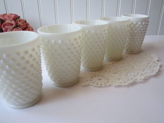 Vintage Fenton Milk Glass Hobnail Juice Tumbler By Mymilkglassshop