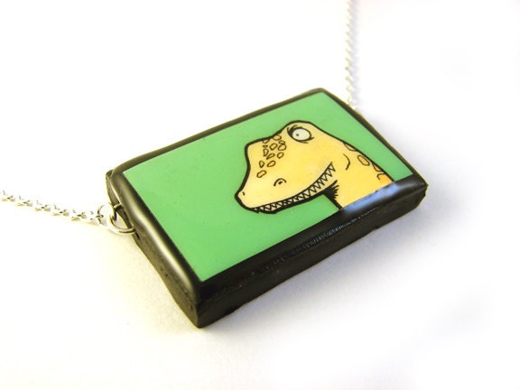 RAWR Green Dino Necklace