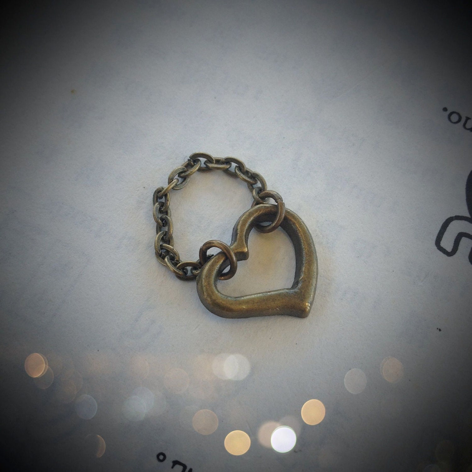 NEW - Open Heart Mid Finger Ring - Rhodium - Made To Order