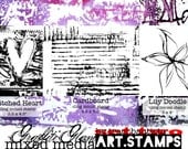 Graffiti Glam rubber stamps limited edition SET TWO