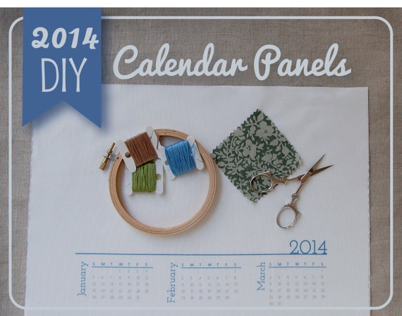 2014 Calendar DIY Fabric Calendar Panel for hand by SeptemberHouse