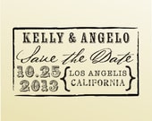 SAVE THE DATE vintage design typewriter font rubber stamp clear block mounted -style 6042  - custom wedding stationary