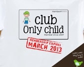 only child shirt for big brother  to be - funny club only child with membership expiring (aka your due date)
