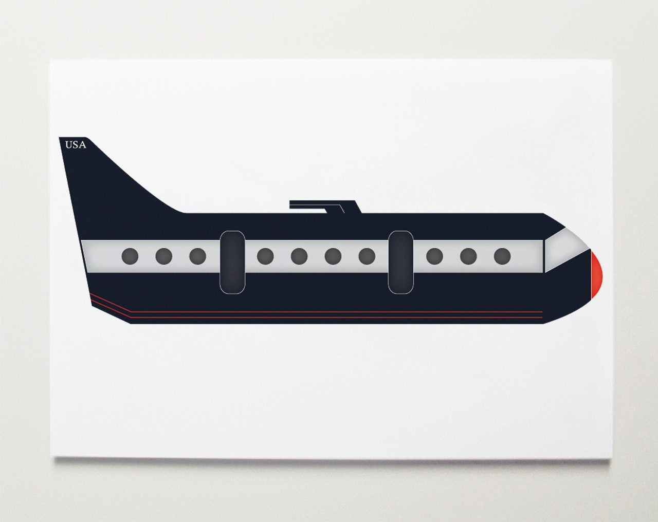 Wall Art, Nursery Wall Art, Airplane Print, Airplane Art, Nursery Print, Modernpop, Big jet Plane - 19" x 13"