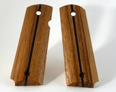 Teak with Ebony Stripe Full Size 1911 Pistol Grips