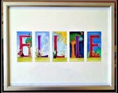 Illustrated Childrens Name - Personalised -  Unframed