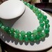 Vintage green beaded necklace double strand