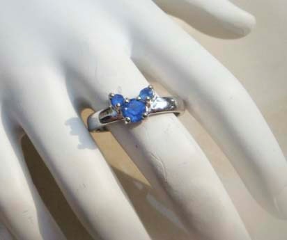 Vintage sapphire Mickey Disney ring silver toned