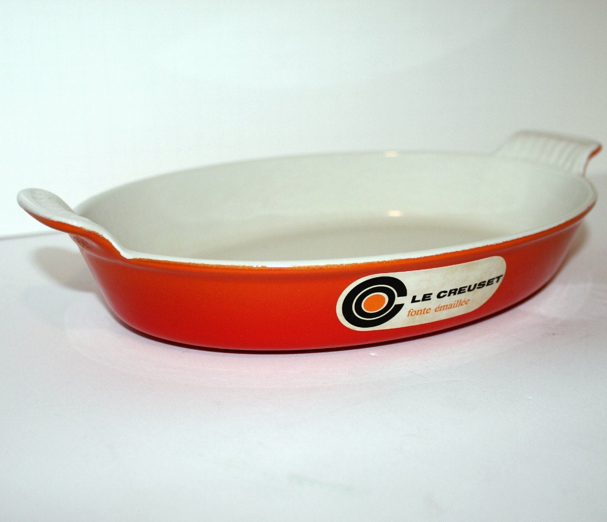 Vintage Le Creuset Oval Casserole Dish Enamel Pan by