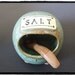 Cute Turquoise Salt Pig-Salt Cellar with Matching Spoon by misunrie